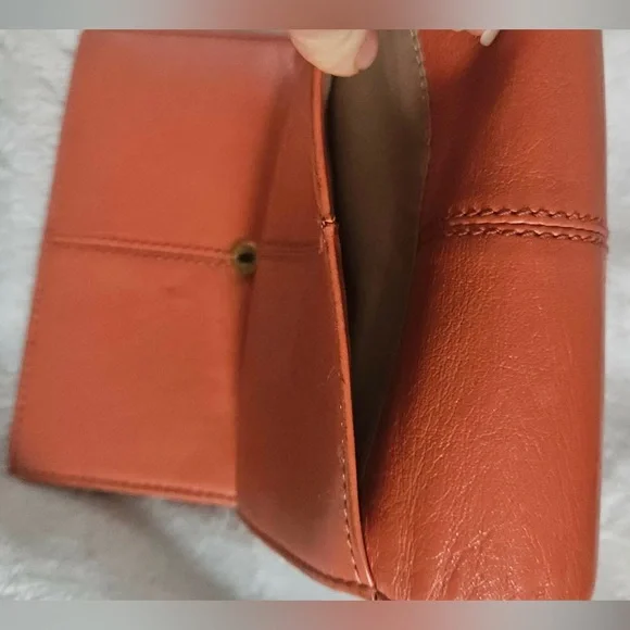 Coach Orange Coral Genuine Leather Satchel Handbag Purse G1273-F19247 12” X 7.5” - Picture 12 of 16